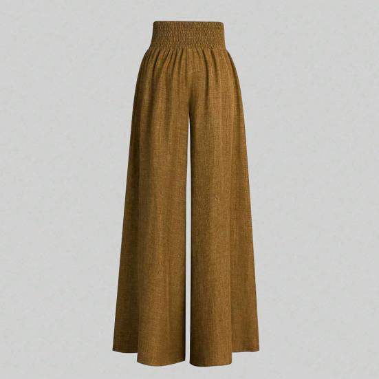 Women Casual Pants Wide Elastic High Waist Oversized Wide Leg Long Trousers Solid Color Lounge Workout Pants