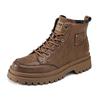 Fashion High Quality Men's Boots Platform Hiking Luxury British Style Leather Boots for Men Waterproof Lace-up Boot Casual Outdoor Shoes