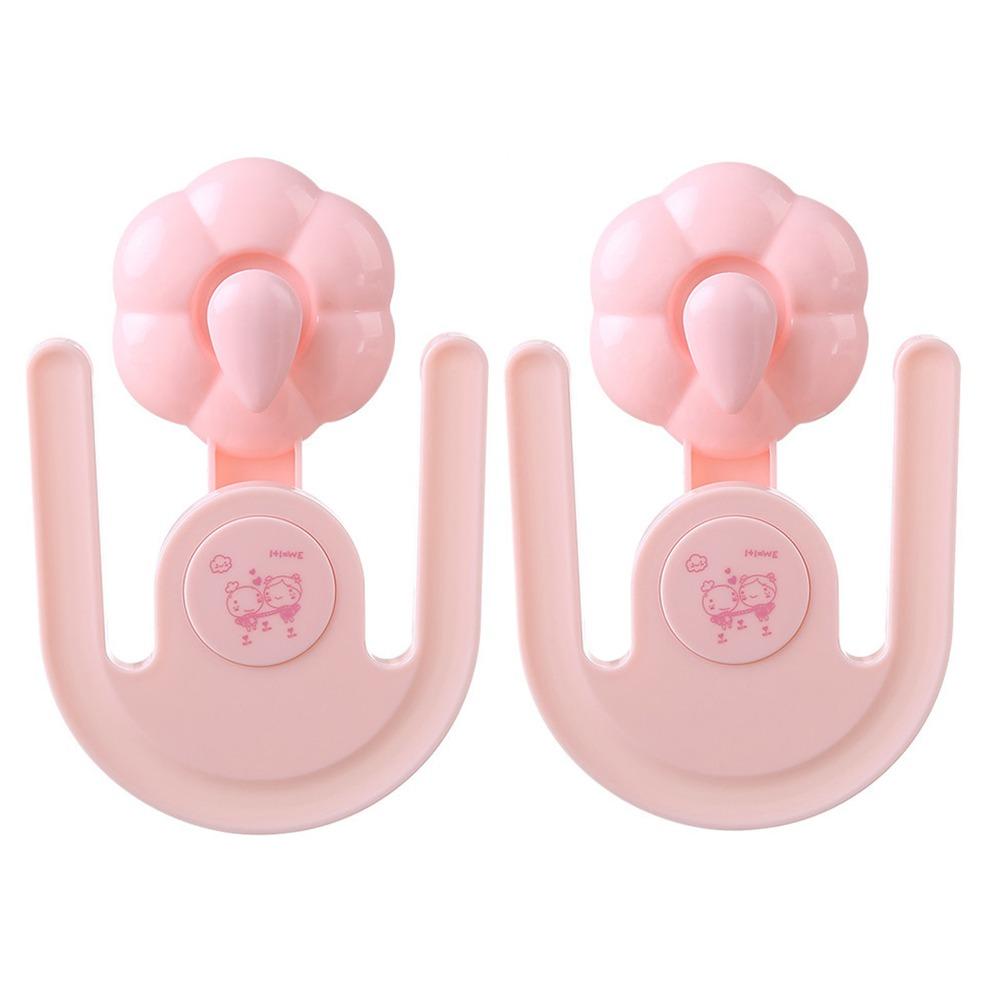 

2Pcs Wall Mounted Suction Cup Slipper Hook Strong Bearing Capacity Shoe Drying Rack Household рожевий