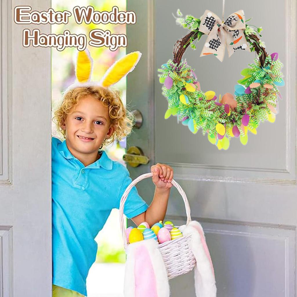 Easter Wreath Artificial Colorful Spring Decor Outdoor Easter Wreath Spring Decor For Indoor Outdoor Living Room Bedroom Window