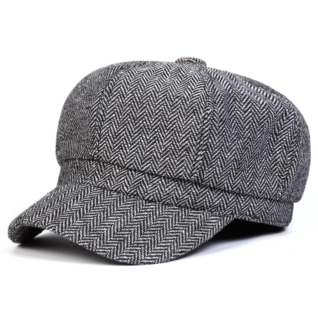 Unisex Fischgrät Persönlichkeit Schiebermütze Frühling Herbst Retro Baskenmützen Wilde Freizeitmützen Achteckige Kappe