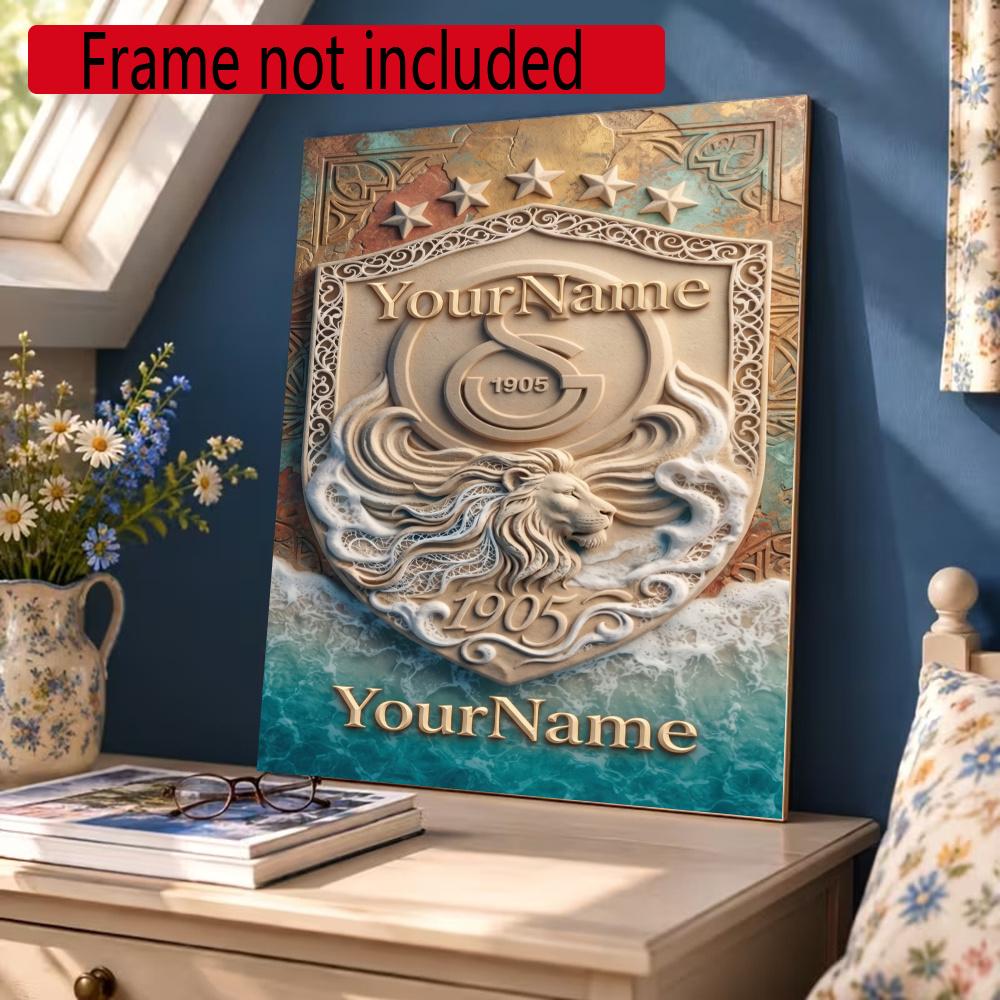 Galatasaray Personalized Name Round Diamond Painting Kit Diamond Embroidery Painting Rhinestones Mosaic Frameless Handwork Decoration Arts