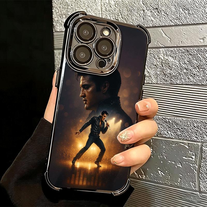 Singer E-Elvis P-Presley Soft Phone Case For iPhone 15 16 17 Air 14 Pro Max 16E Plus 13 12 Mini Plating Anti-Fall Fundas