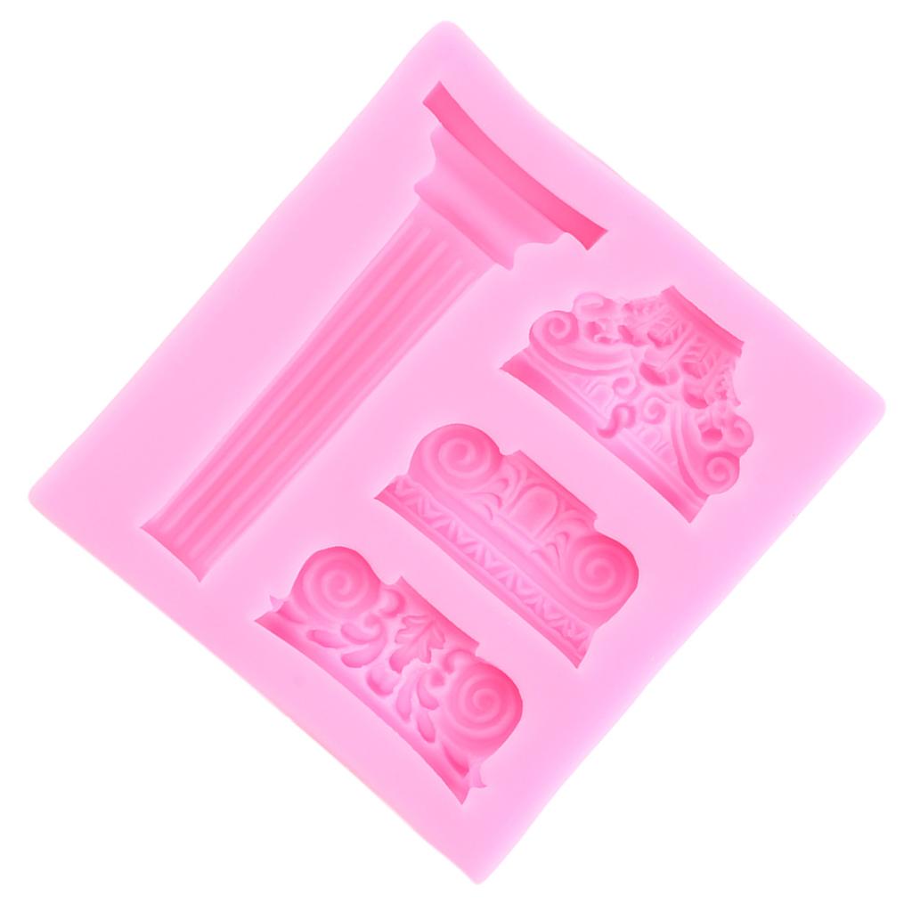 Römische Säule, Fondantform, 3D-Silikonformen, Vintage-Stil, europäische Gebäude, Süßigkeitenform, Schokoladenformen, DIY-Kuchendekorationswerkzeuge, Backwerkzeuge