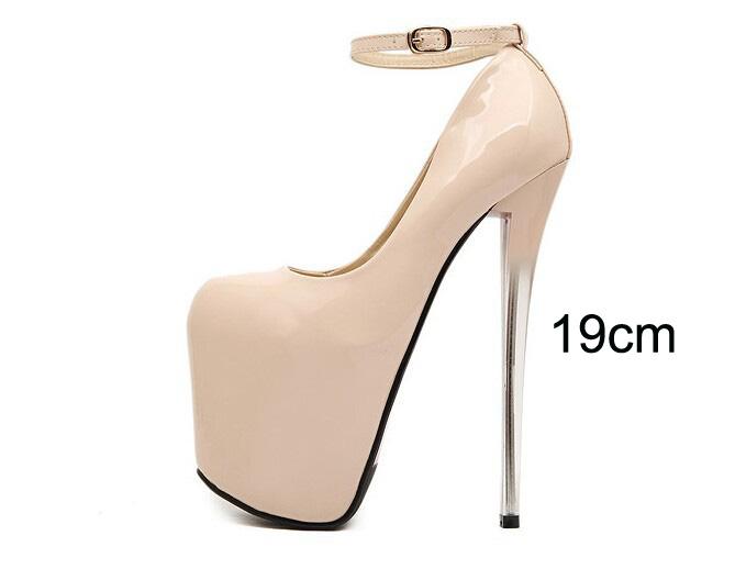 Custom New Summer Open Toe Catwalk Platform Pumps Patent Leather Big Size Ladies Shoes 19 cm High Heels Women Shoes WSH2601