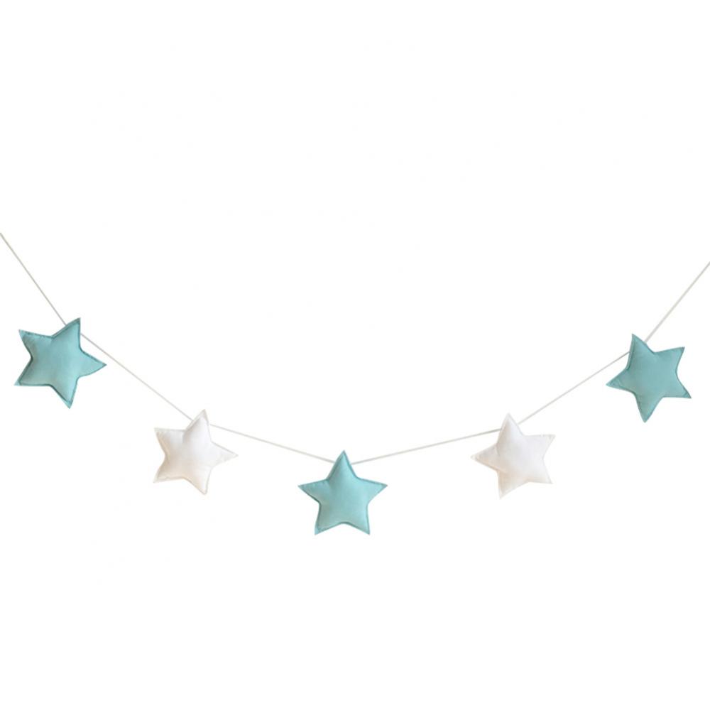 Cute Nordic 5Pcs Stars Hanging Ornaments Banner Bunting Party Kid Bed Room Decor