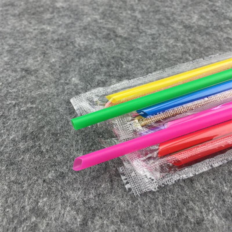 ChuyiQi Individually Wrapped Colored Plastic Drinking Straws
