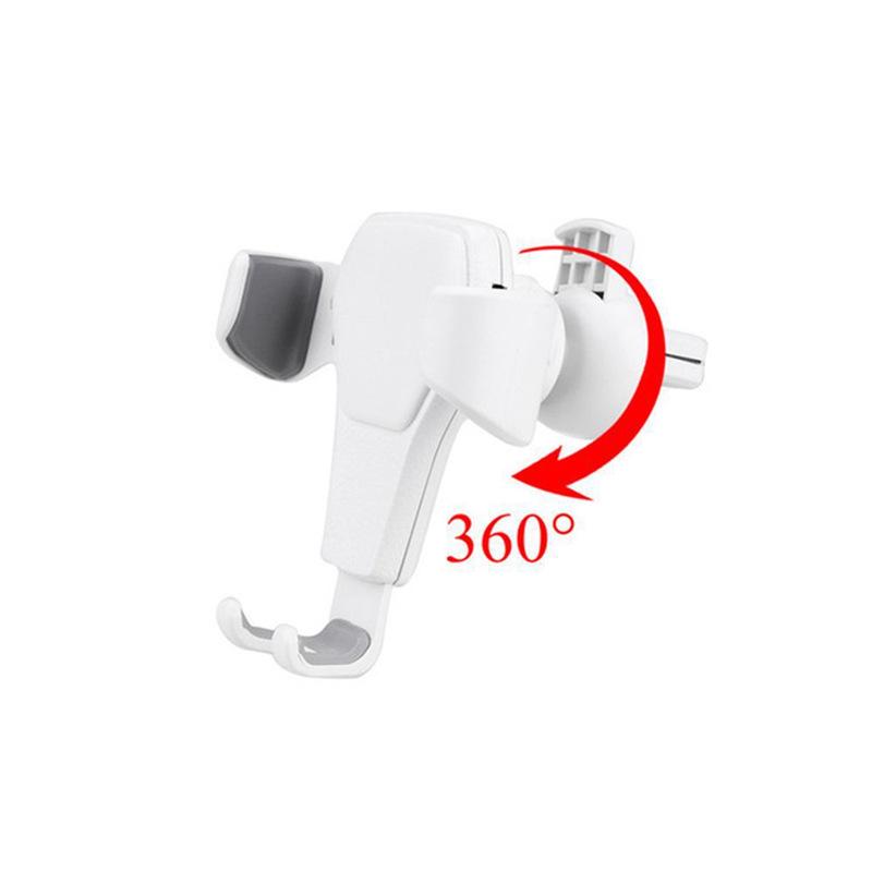 Aluminum Alloy Car Air Vent Gravity Phone Holder with Leather Texture