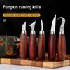 Black Walnut Wood Carving Knife Set: Includes Digging Spoon, All-Purpose, Detail, Flat-Edge, and Oblique-Edge Shovel Knives.