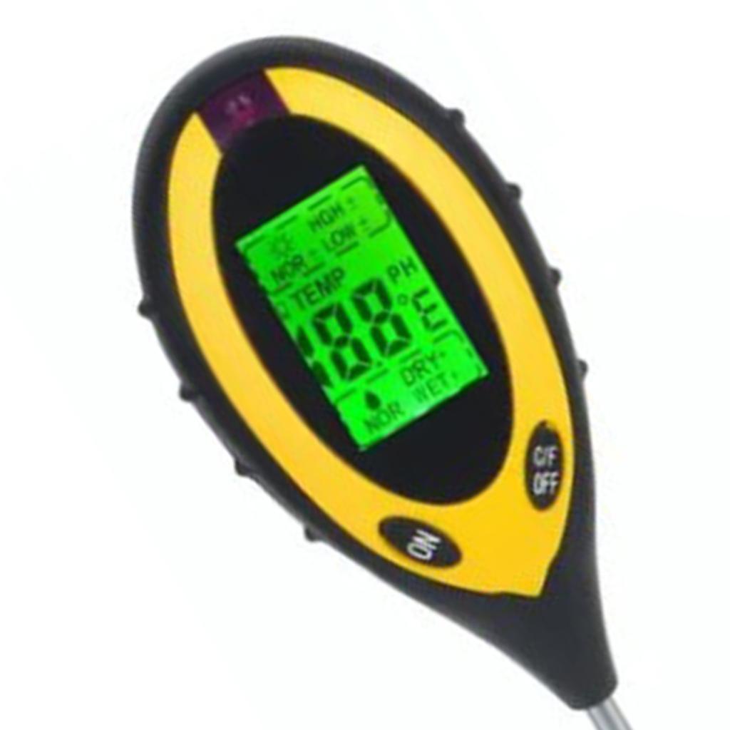 4 In 1 Soil Meter Temperature Sunlight Moisture PH Soil Tester for Family Orchard Agriculture Rice Vegetable Cultivation