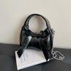 Small Bag Bow Shoulder Bag Women's Underarm Bag PU Crossbody Bag