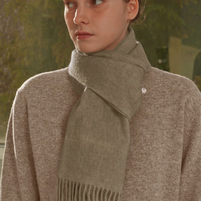 

White Project VIRGIN WOOL 100 MUFFLER_OATMEAL OATMEAL