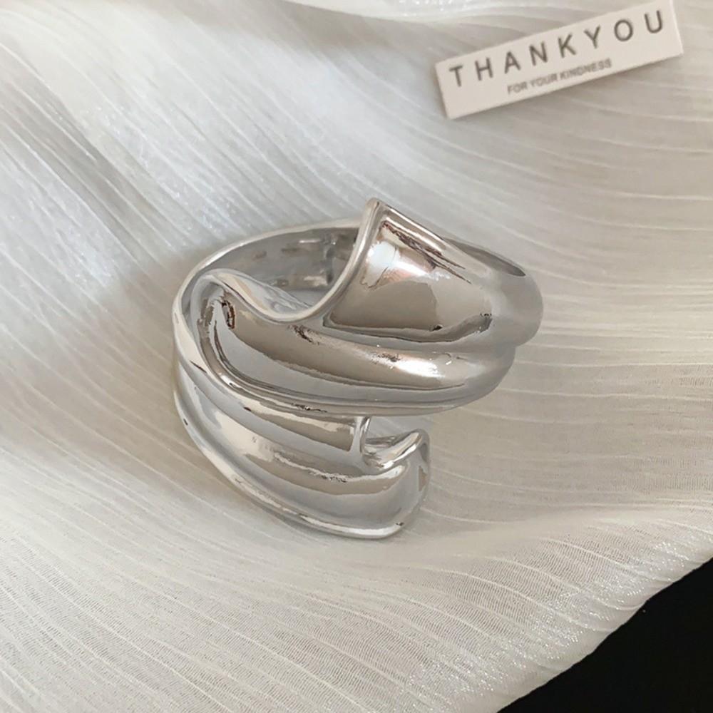 Ribbon Shaped Zinc Zinc Alloy Wide Opening Bangle Opening Arm Ring Retro Hand Ring Party Decoration