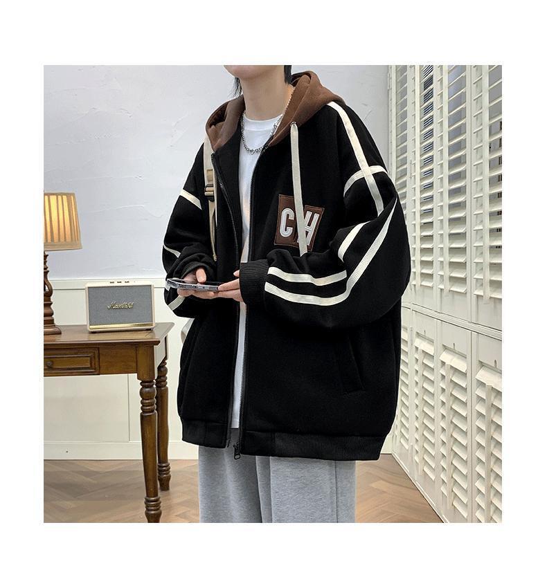 Hooded Casual Baseball Jacket for Teen Boys and Men's 2024 Stylish Outerwear