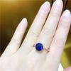Purple Gold Ladies 14K Rose Gold Plated Blue Stone Ring Premium Trendy Ring