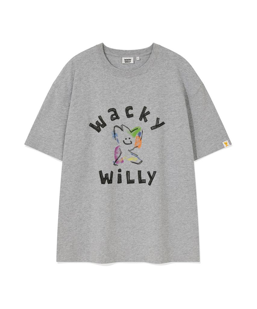 WACKY WILLY Big Kiki Graphic Short Sleeve T-Shirt Gray