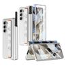 With Wrist Strap Pen Holder Case for Samsung Galaxy Z Fold 7 6 5 4 Cover with Screen Glass Pen Slot Hard for Galaxy Z Fold3 Case
