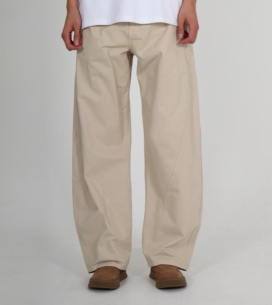 Beoteunseoul Side Big Pocket Curved Washed Cotton Pants (Beige)