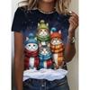 Women's T-shirt Everyday Casual Women's Fashion Short Sleeve Women's Loose And Comfortable Christmas Top