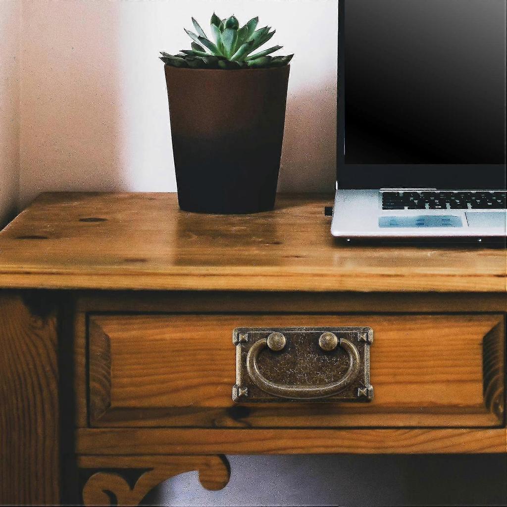 4pcs Vintage Antique Bronze Drawer Ring Pull Handles, Cabinet Door Furniture Handle Decoration