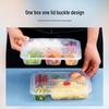 Disposable 5-Compartment Plastic Lunch Boxes with Lids, 200 Sets