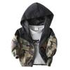 Spring and Autumn Children's Clothing Boy's Camouflage Black Outwear Children's Thin Color Matching Casual Baby Boy Hoodie Tops