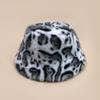 Premium Leopard Print Plush Bucket Hat Ladies Warm Retro Personality Fashion Bucket Hat