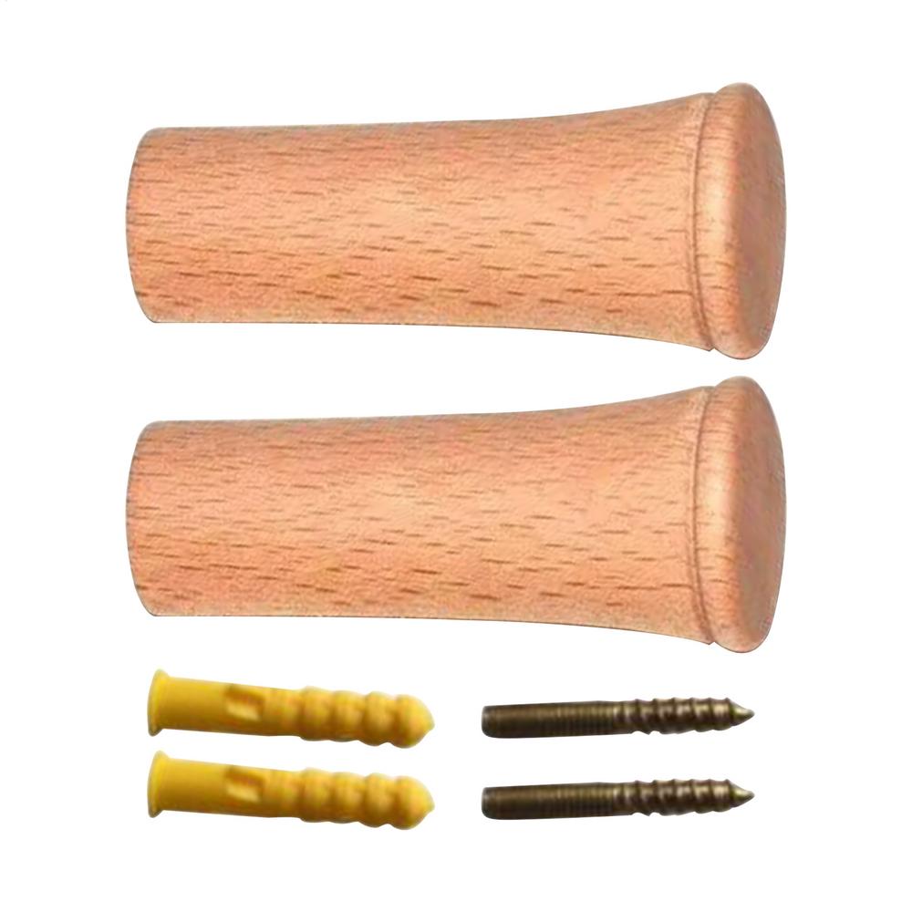 Wood Wall Hooks 2-Piece Wooden Entryway Hooks Towel Rack Rustic Decor Holder Storage Hanger for Bag Hat Backpack Scarf Clothes