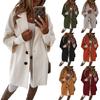 New Autumn Women's Wool Coat Sleeve Button-Down Collar Pocket Jacket