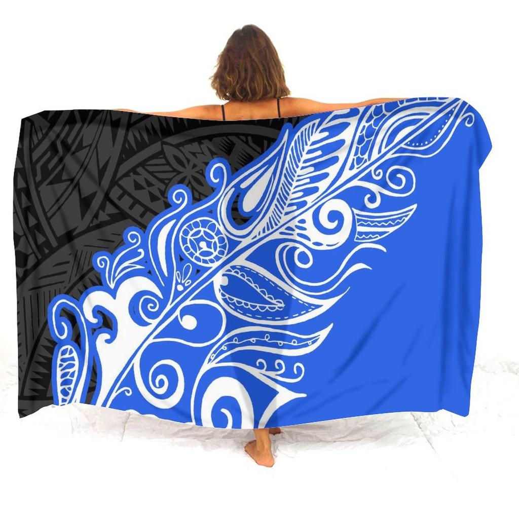 Soft And Comfortable Fabric Summer Beach Holiday Sun Sarong All-In-One Cover Coat Polynesian Print Tailored Women'S Sarong