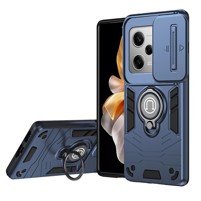 For POCO X5 Slide Camera Lens Protector Armor Case For Xiaomi Poco X5 Pro Military Grade Bumpers Magnet Ring Cover For POCO X5
