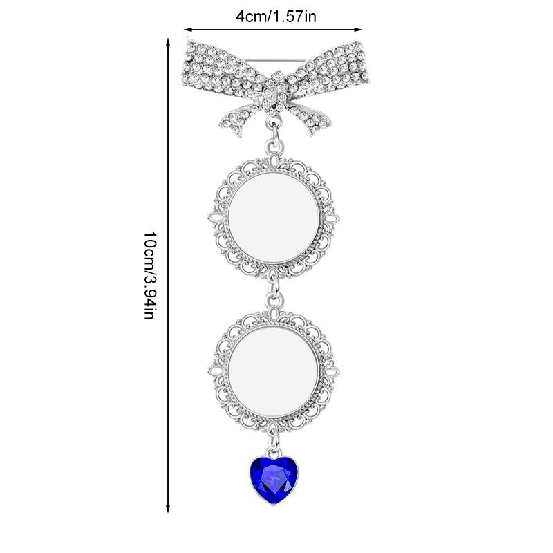 1Pc Photo Charm DIY Memorial Photo Alloy Pin Brooch Weddings Anniversaries Picture Frame With Pendant