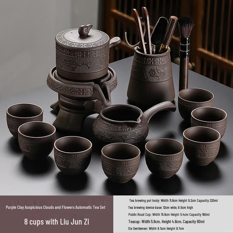 Zisha Semi-Automatic Kung Fu Tea Set with 8 Cups