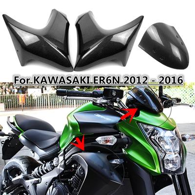 Kryt chladiče z uhlíkových vláken, boční lakování, kapotáž, kompresní panel pro KAWASAKI ER6N ER-6N ER 6N 2012-2016 2014 2015