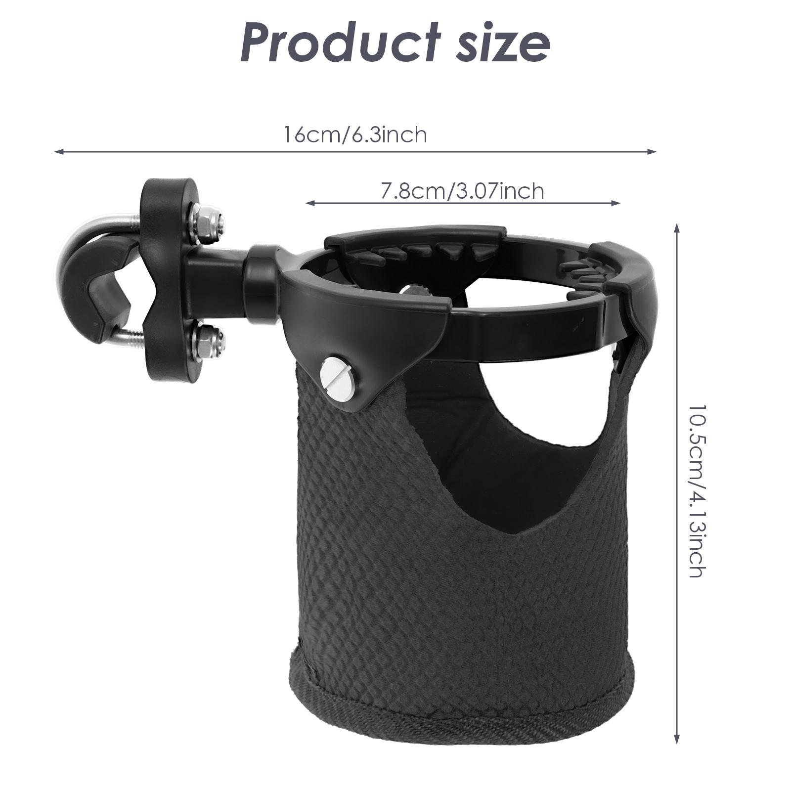 

Universal Cup Holder Stroller Cup Holder Bike Cup Holder 360° Rotatable Cup Holder for Stroller Wheelchair Walker Scooter чорний