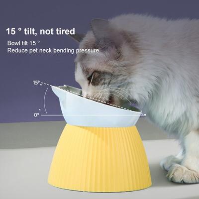 Non-slip Cat Bowl High Foot Dog Bowl 15° Neck Protector Cat Pet Food Water Bowl Pet Feeding Cup Pet Feeder Bowl