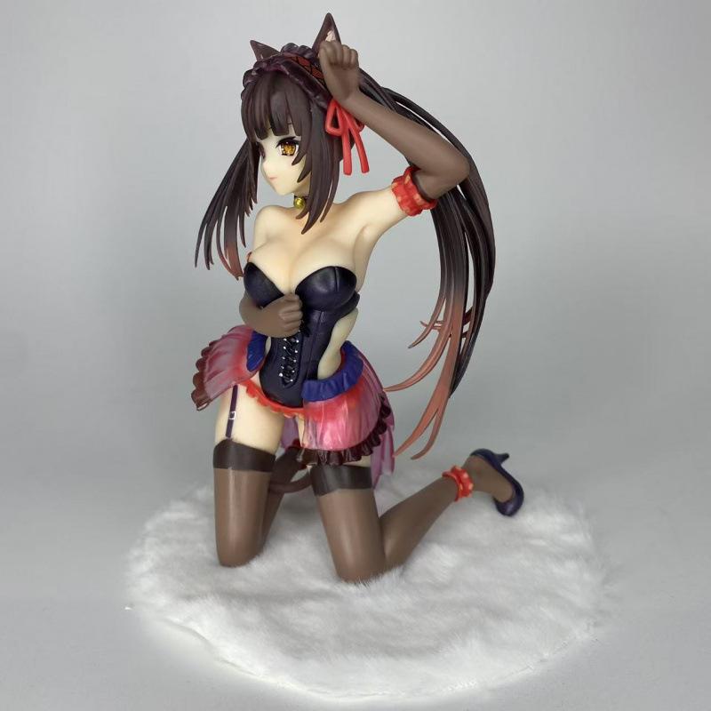 Dating Battle Cat Ears Shizaki Crazy Three Figures Model Beautiful Girl Peripheral Tabletop Chassis Ornament Statue Doll