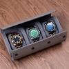 Compact Travel Friendly Watch Box Featuring Protective Flocking Compartments Waterproof Watch Organizers Leather Texture