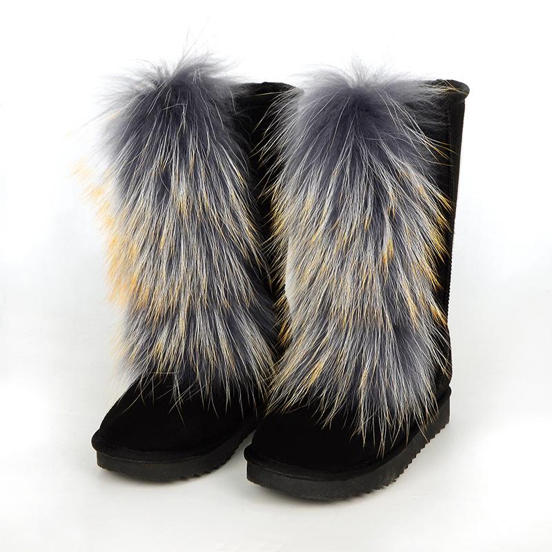 2025 Mao Mao boots children winter thick-soled high-heeled warm-fitting medium tube snow boots boots wear high-top fox hair