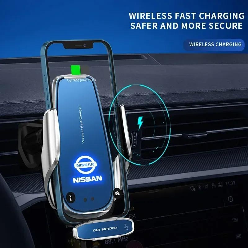 Car Wireless Charger Magnetic Phone Holder Mount For Nissan Qashqai J11 J10 X-Trail Micra Juke Tiida Leaf 2008 Auto Accessories