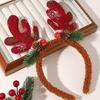 Mistletoe Fashionable Antler Head Hoop Eye-catching Hair Ornament Hair Styling Tool for Children Adults Photo Props