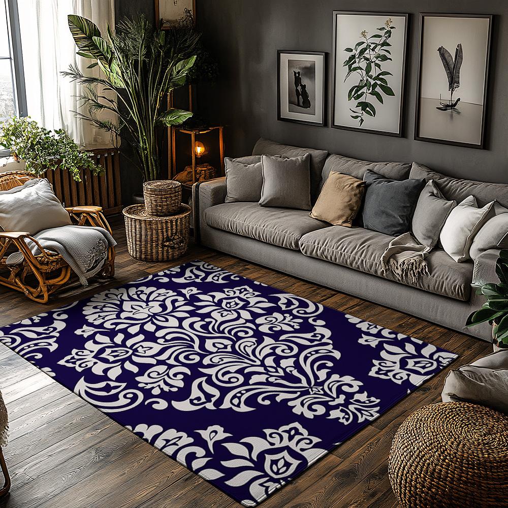

Luxury Persian Area Rug Non-Slip Washable Floor Mat Modern Home Decor Living Room Bedroom Carpet Vintage Oriental Patterned Rugs 50x80cm