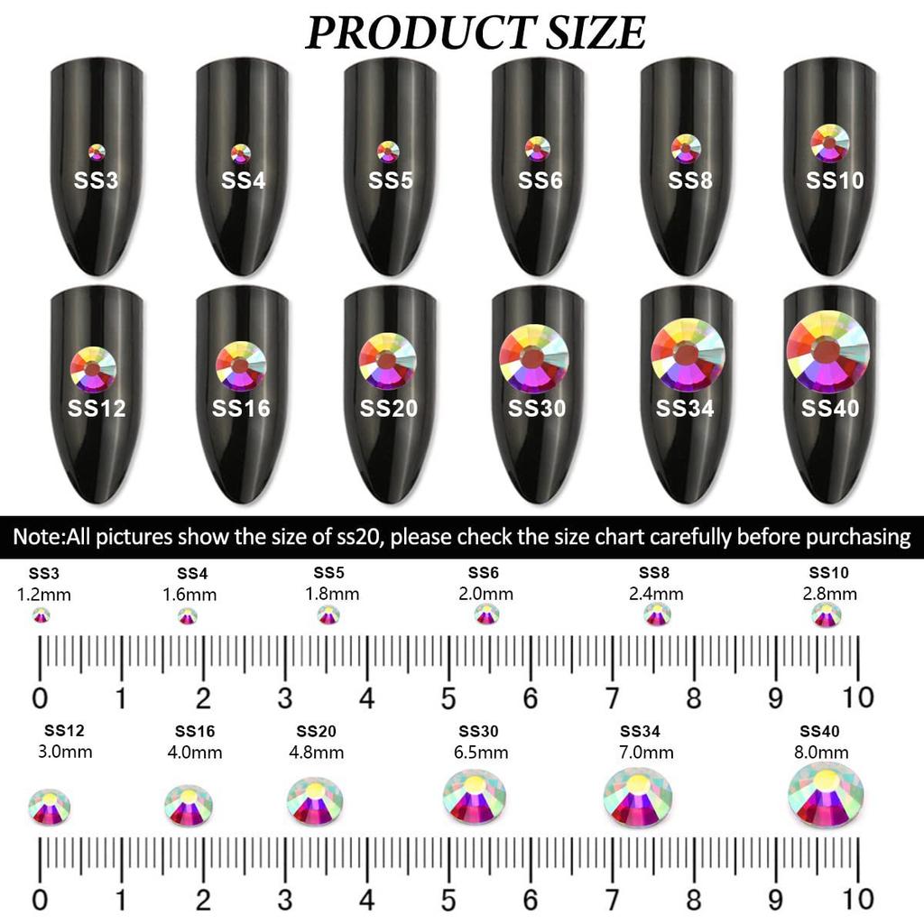 Support Fan Sticker Drill Rhinestone Flat Bottom Drill Nail Drill Sticker Face Bright Drill Diy Glass Round Diamond Color Diamond Small Diamond
