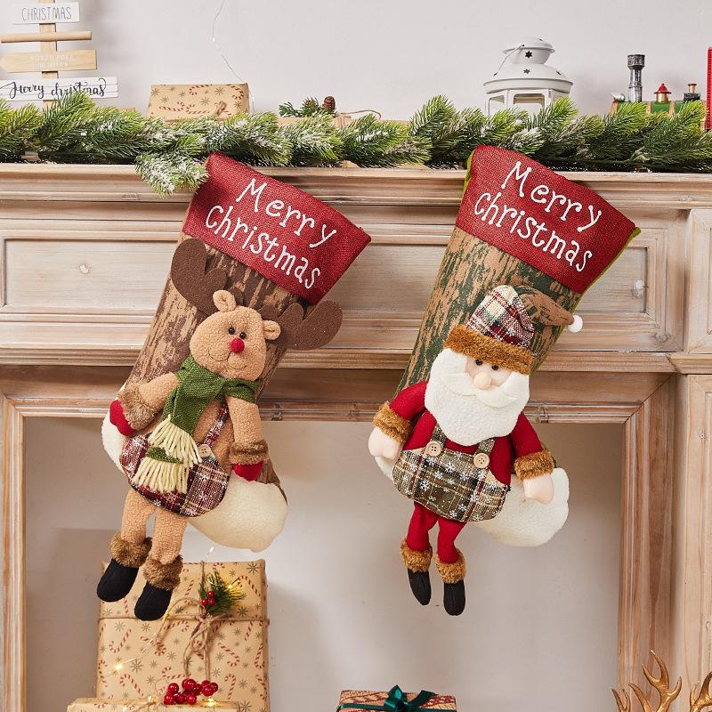 Christmas Sock Gift Bag Christmas Decorative Sock Christmas Eve Christmas Gift Children's Christmas Tree Pendant Candy Bag