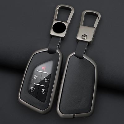 Zinc Alloy Leather Car Key Case Case For Cadillac Escalade Atsl Xt5 Ct5 Xt4 Xt6 Ct4 Ct4-V Xts Ct6 C8 Key Case Car Key Guard Case