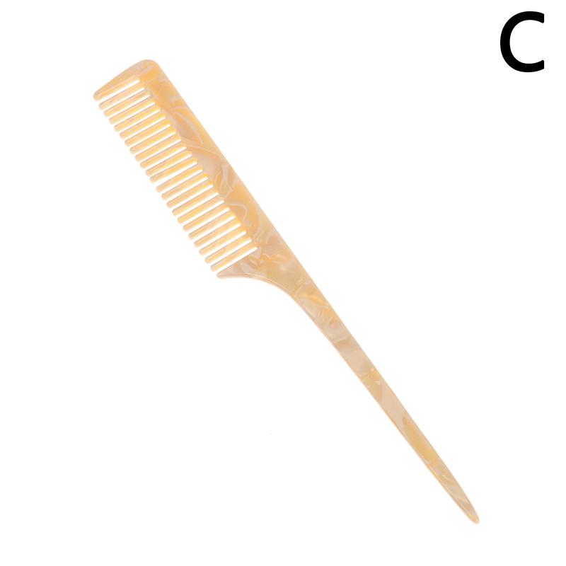 High Quality Acetate Korean Style Simple Marble Texture Long Handle Pointed Tail Comb Anti-Static Hairdressing Comb