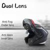 Universal Electric Vehicle Full Face Flip-up Helmet with Double Lens for All Seasons