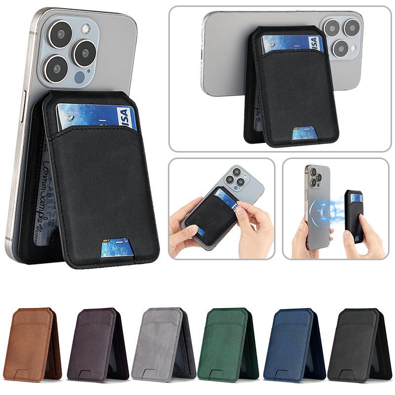1 Bucată Portofel din Piele Suport Magnetic pentru Carduri Pentru Seria Phone16/15/14/13/12 cu Suport Ajustabil Portofel Magnetic Magsafe Suport