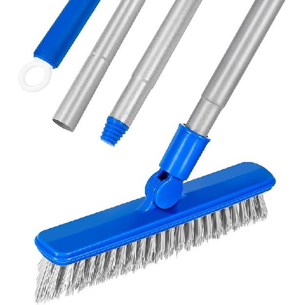 Lalafancy 2 Pack Grout Brush with Long Handle, 160°Swivel Cleaning Grout Line Scrubber, 51   Grout Cleaner Brush for Bathroom, Tile, Baseboard, 1 Pack