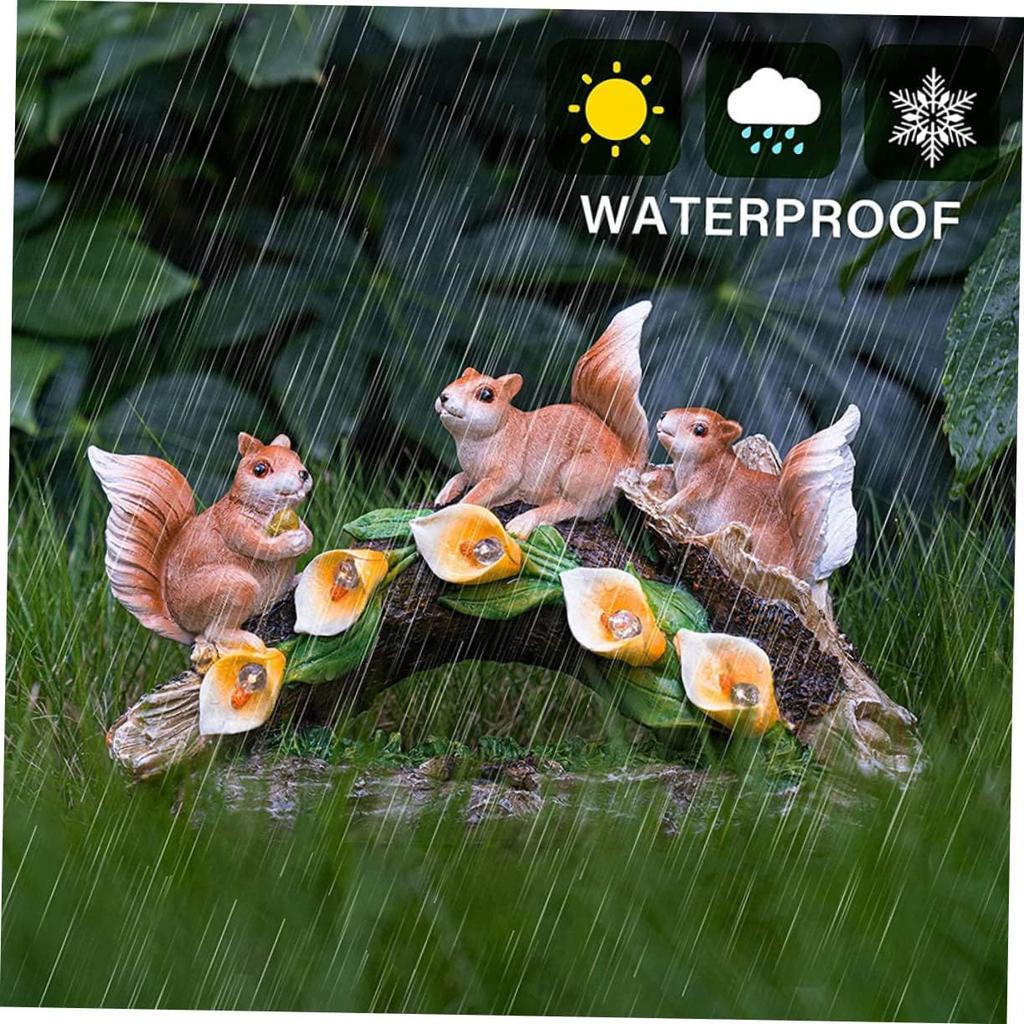 Sosoport Nimal Statue Light Solar-Powered Garden Lawn Lamp Resin Ornament Solar Lights Outdoor Garden Garden Decorative Lamp Garden Landscape Light